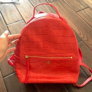 Tory Burch croc embossed backpack
